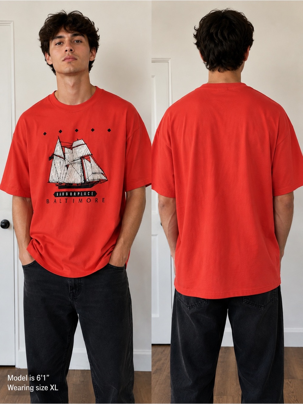 Baltimore Harborplace Red Graphic T‑Shirt